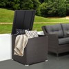 Tangkula 72 Gallon Deck Box Outdoor Mix Brown Wicker Storage Box with Waterproof Zippered Liner and Safe Pneumatic Rod - 3 of 4