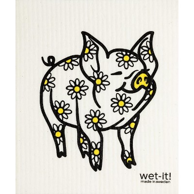 Wet It Dishcloth, Daisy Pig; Dpi