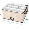 Wine Glass Storage Box with Dividers - Holds 12 Size Wine Glasses (4.25" Cells) up to 10" Tall - Stemware Storage Case - Durable Quilted Microfiber - 3 of 4
