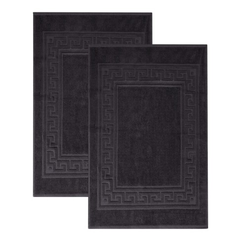 Modern Absorbent Bath Mat (set Of 2), 22" X 35", Black - Blue Nile Mills : Target