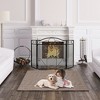 Tangkula 3-Panel Fireplace Screen Decoration Cover Pets Baby Child Safty Folded Fire Doors - 3 of 4