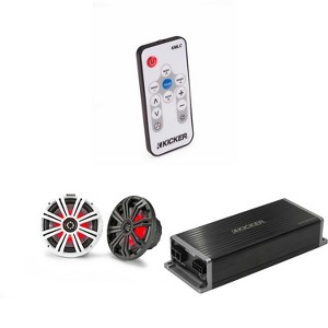 Kicker Marine KPX300.4 Powersports Amp & 8" Marine LED Speakers ( Includes LED Remote) - 1 of 4