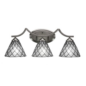 Toltec Lighting Zilo 3 - Light Vanity in  Graphite with 7" Diamond Ice Art Glass Shade - 1 of 1