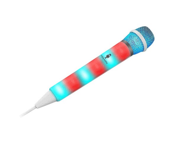 Karaoke Singing Machine with LED Disco Lights Wired Microphone - White