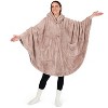 PAVILIA Fluffy Angel Wrap Hooded Blanket for Women Adult, Wearable Cozy Wrap Throw Faux Shearling Shawl Cape - 2 of 4