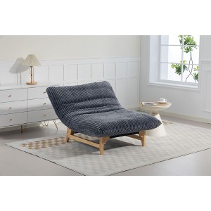 ORRD Corduroy Bean Bag Chair for Adults with Backrest, Large Accent Armless Sofa with High-Density Sponge Filling for Living Room, Bedroom,White - 1 of 4