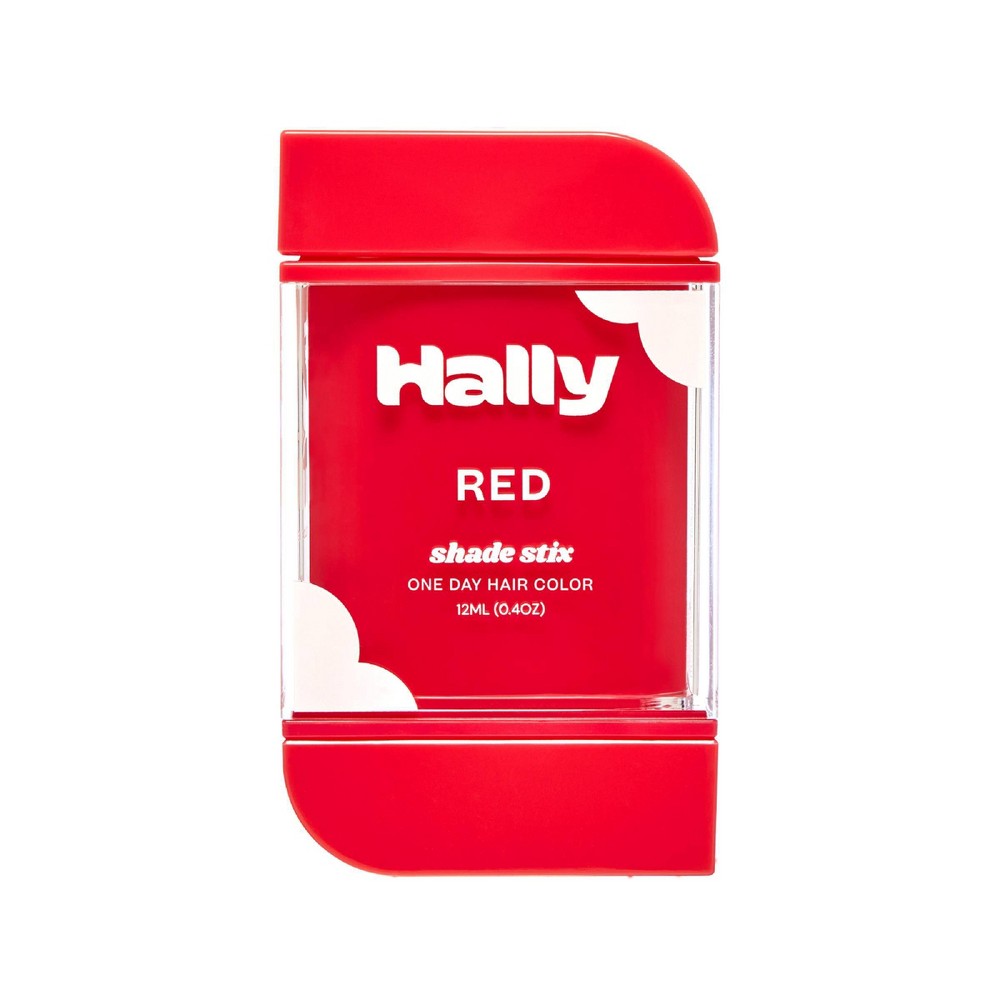 Photos - Hair Dye Hally Shade Stix Temporary Wash Out Hair Color - Red - 0.4oz