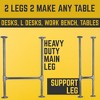 Pipe Decor 1 in. Heavy Duty H Round Flange Pipe Desk Legs - 2 Pack - 3 of 4