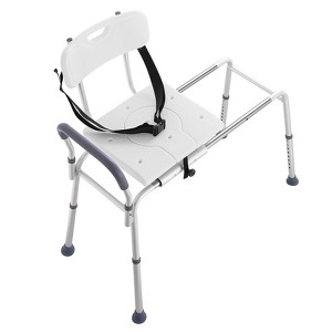 Angel Sar Sliding Tub Transfer Bench, Shower Chair with Cut-Out Seat and Reversible Backrest, Adjustable Height Bath Seat for Elderly and Disabled - 1 of 4