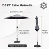XINGHANZHENXUAN 7.5FT Patio Umbrella with Push Button Tilt and Crank, Umbrella with 6 Sturdy Ribs - 2 of 4