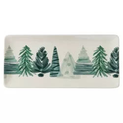 Split P Hand Painted Holiday Christmas Platter - Green