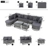 Maggift Outdoor Patio Seating Sets, Distinctive Conversation Friendly Design, Perfect for Gardens, Patios, Living Spaces, Gray, 124.7"*52"*27" - 2 of 4