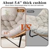 Gulches Beige Rattan Wicker Outdoor Egg Rocking Chair, Metal Frame & Plush Cushion, 450 lbs Capacity for Patio & Living Room - 4 of 4