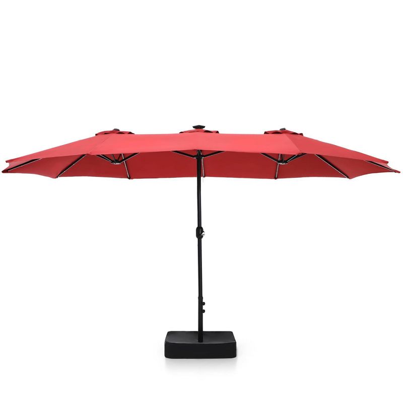 15' x 9' Rectangular Lit Outdoor Patio Market Umbrella with Extra Large Base and Sand Bags - Captiva Designs, 3 of 11
