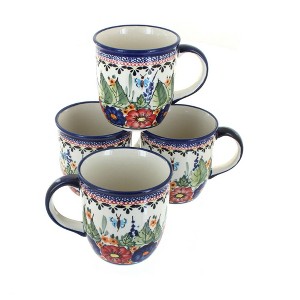 Blue Rose Polish Pottery 1800 Zaklady 4PC Mug Set - 1 of 1