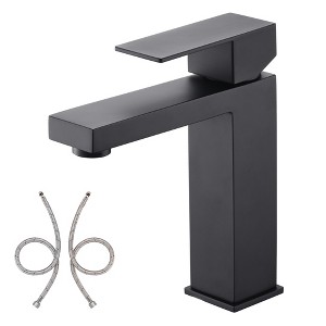 Sumerain Matte Black Bathroom Faucet Single Hole Bathroom Sink Faucet SUS 304 Stainless Steel - 1 of 4