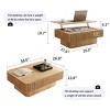 38.6" Lift-Top Fluted Coffee Table with Storage,Adjustable Height Solid Wood Veneer Modern Living Room Table-Baofuwish - 4 of 4