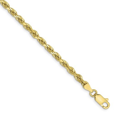 Black Bow Jewelry 3.25mm 10k Yellow Gold D/C Quadruple Rope Chain Bracelet