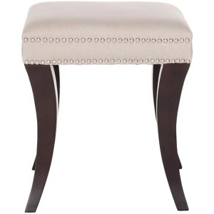 Diva Tufted Ottoman - Taupe - Safavieh - 1 of 4