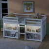 Twin Size Loft Bed with Two-Tier Shelves and LED Light - 3 of 4