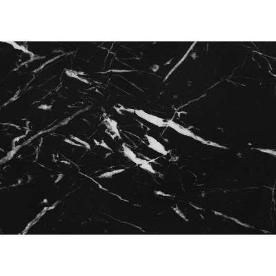 Contemporary Black Marble-Look Accent Table with Storage Drawer
