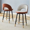 Kumasinova 360° Swivel Dining Chairs with Footrest,Set of 2,Premium PU Upholstered Bar Chairs with Metal Legs,Ergonomics Accent Chairs - 2 of 4