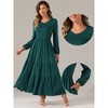 INSPIRE CHIC Women's Tiered Crewneck Long Sleeve Maxi Casual A-Line Dress with Pockets - 2 of 4