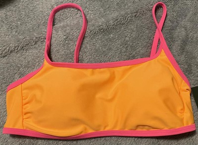 Women's Colorblock Square Neck Bralette Bikini Top - Wild Fable™ Orange ...
