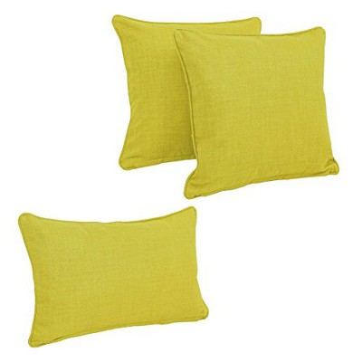 Lime Polyester Indoor/Outdoor Corded Throw Pillow Set, 3 Pieces