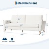 Acekool Boucle Loveseat - Modern 3-Seater Sofa with Wooden Legs, Plush Cushions & Streamlined Armrests - 2 of 4
