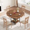 47'' Round Dining Table for 4, Kitchen Table with Storage Shelf & Metal Legs, Circle Table for Living Room Apartment (Only Table) - 2 of 4