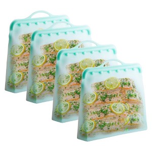Reusable Silicone Food Storage Bags 4Pack Multipurpose 1 Gallon Storage Bag, Dishwasher Safe, Plastic and BPA Free Innovative Technology Products Corp - 1 of 4