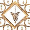 36" Iron Eclectic Butterfly Windchime Brass/Orange/Green - Olivia & May: Decorative Garden Accent, No Choking Hazard - 4 of 4