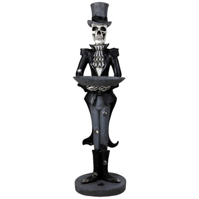 Northlight Skeleton Butler Holding Tray Halloween Figure - 4.5'