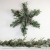 Northlight Pre-Lit Battery Operated Mixed Pine Christmas Snowflake Wreath - 32" - Warm White LED Lights - 2 of 4
