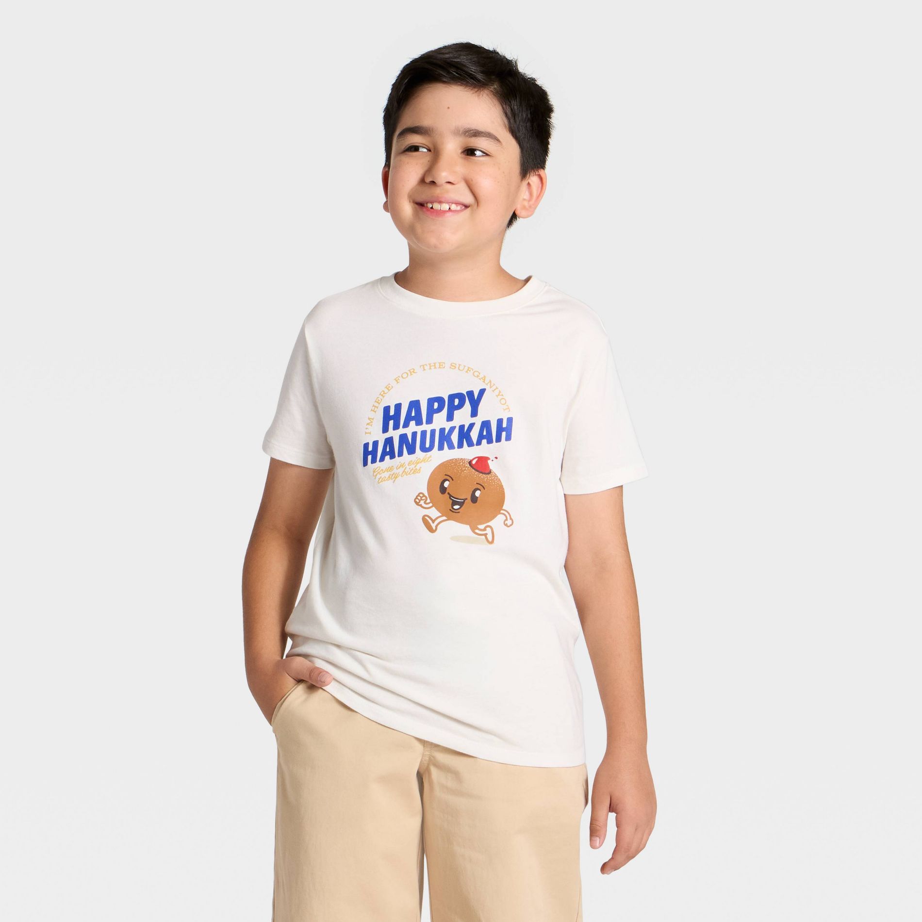 Boys' Short Sleeve 'Happy Hanukkah' Graphic T-Shirt - Cat & Jack™ Cream