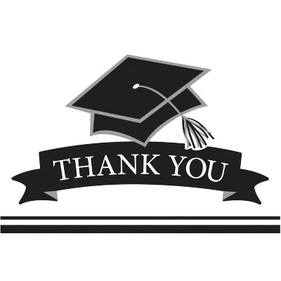 50ct Graduation School Thank You Notes Spirit White