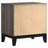 Gulches Modern Oak Nightstand with 2 Spacious Drawers, Contemporary Gray Tone, Metal Handles Classic Rectangular Design - 4 of 4