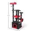 Angel Sar 53" Gothic Cat Tree with Condo, Hammock & Perch, Large Cat Tower with Scratching Posts and Spider Toy for Indoor Cats, Red & Black - 3 of 4