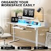 SinCiDo Height Adjustable Electric Standing Desk with Charging Station, 60" Sit Stand Up Computer Home Office Desk with LED Lights - 3 of 4