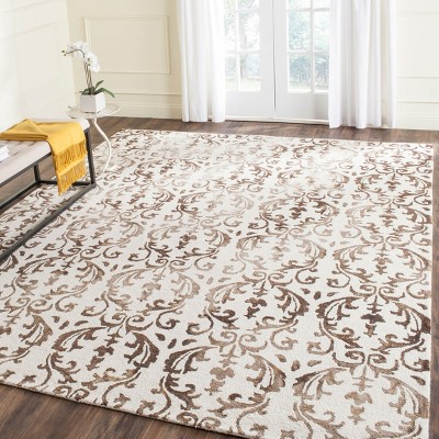 Ivory and Chocolate Hand-Tufted Wool 8' x 10' Area Rug