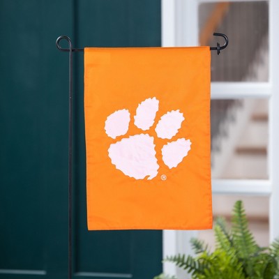 Evergreen Garden Flag Applique, Clemson University Double Sided Indoor Outdoor Decor 18" x 12.5"