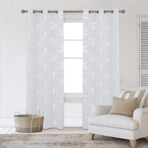 Deconovo Concentric Circles Room Darkening Curtains, 2 Panels - 1 of 4