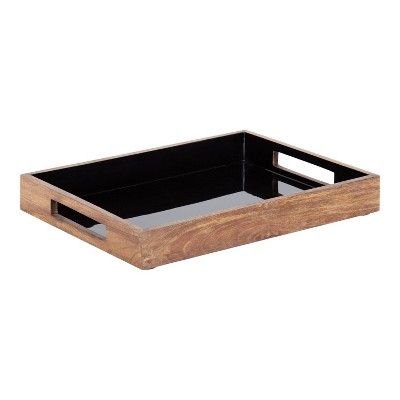 Kate and Laurel Ehrens Tray, 13x17, Natural and Black