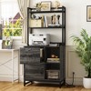 Aheaplus File Cabinet with Lock Drawer, Home Office Storage Cabinet with Bookshelf - 3 of 4