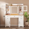 Coucheta Makeup Vanity Desk with LED Lighted Mirror, Makeup Vanity Table with Charging Station, White Wood Dressing Table for Bedroom, Dressing Room - 4 of 4