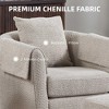 BRINJOY Modern chenille bench armchair with removable cushion and 2 armrests Gray - 2 of 4