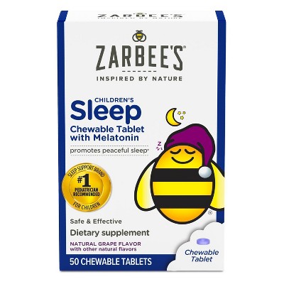 Zarbee's Naturals Kids' Sleep with Melatonin Chewables - Natural Grape - 50ct
