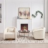 360° Teddy Upholstery Swivel Accent Chair, Comfy Barrel Armchair with Pumpkin-Shape for Living Room, Bedroom or Office - Cuddlewood - 3 of 4