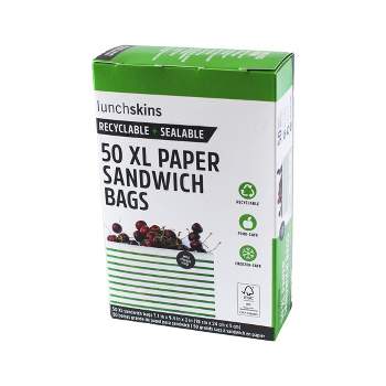 Lunchskins Paper XL Sandwich Bag - Green Stripe - 50ct